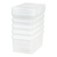 thumbnail image 2 of IRIS USA File Box File Organizer Plastic File Box w/ Hinged Latching Lid for Letter/Legal File, BPA-Free Plastic Storage Bin Tote Organizer, Stackable and Nestable, Clear 44 Qt. 5Pack, 2 of 6
