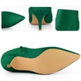 thumbnail image 3 of Unique Bargains Women's Pointed Toe Side Zip Stiletto Heeled Ankle Boots Green 6, 3 of 5