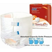 Tranquility Premium ATN Disposable Briefs with Tabs, Overnight Protection Superabsorbent Core for Leak-Free -Fit Comfort, Small, 10ct Bag