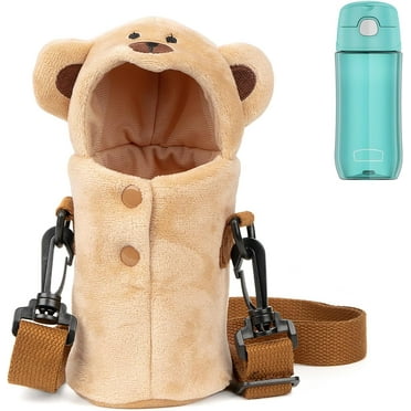 Plush Water Bottle Cover Sleeve Compatible with Thermos FUNTAINER 12oz/16oz, Warm Water Bottle Sling Carrier Bag with Adjustable Strap