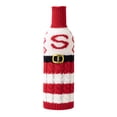thumbnail image 2 of ZenCart Christmas Wine Bottle Cover Reusable Knitted Letter Bottle Sleeve Festive Table Decor Wine Bottle Sweater for Christmas New Year Parties, 2 of 8