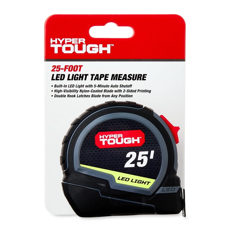 Hyper Tough 25ft. LED Tape Measure - Walmart.com