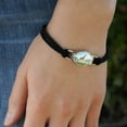 thumbnail image 3 of Giraffe in Africa Novelty Suede Leather Metal Bracelet, 3 of 3