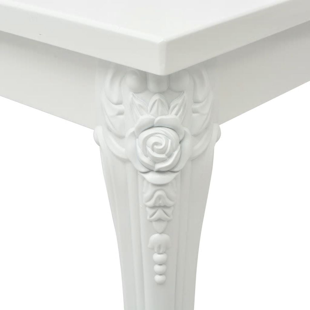 Kepooman Modern High Gloss Leisure Square Dining Table for Kitchen Living Room, 31.5" x 31.5" x 16.5", White Kepooman Modern High Gloss Leisure Square Dining Table for Kitchen Living Room, 31.5" x 31.5" x 16.5", White