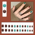 thumbnail image 2 of WIFKLSIIPG Light Retro Nail Patch Small Short Nail Simple Temperament Wear Nail Solid Color Pure Desire Blue Nails with Glue Inside 2ml, 2 of 6