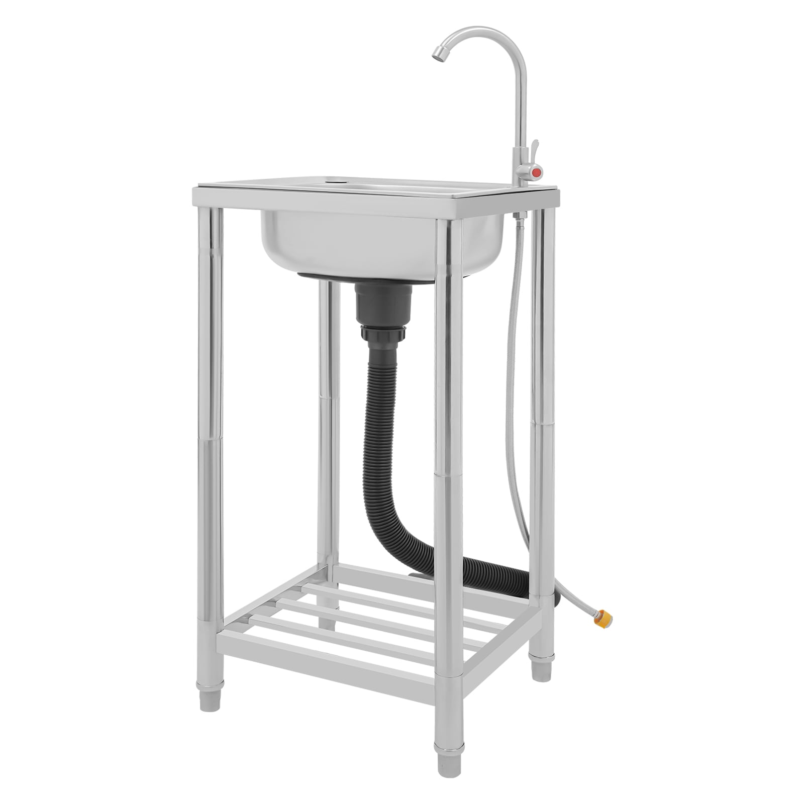 Kitchen Sink, Stainless Steel Sink, Free Standing Single Bowl Sink Used In Homes, Outdoors, Restaurants, Laundry Rooms