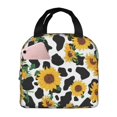 thumbnail image 1 of Easygdp Cute Cow Print Sunflower A Bolsa Térmica Premium - Tela Oxford Impermeable, Gran Capacidad, Bolsillo Frontal, Unisex para Trabajo, Escuela, Actividades al Aire Libre y Picnics, 1 of 8