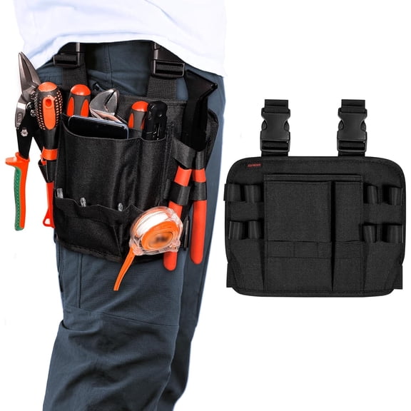 QenASHaing Tool Pouch Holster with Belt Clip Around Your Leg, Electrician Multifunctional Repair Bag, Utility Mini Organizer for Automotive Craftsman Carpenter Construction