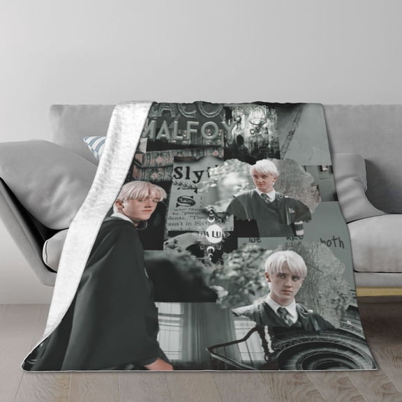 Soft Flannel Fleece Blanket, Draco Malfoy Plush Throw Blankets for Couch Sofa Bed Traveling 80"x60"