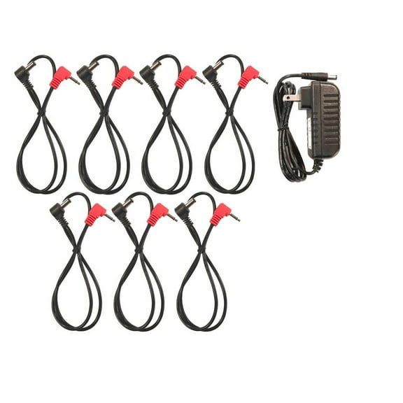 DC Power Supply & (7) Pack Effects Pedal Power Cables for Dunlop DC Brick