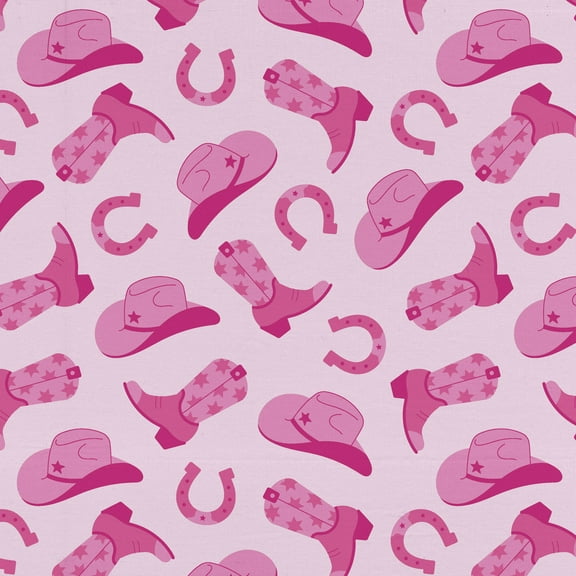 David Textiles 44" x 2 Yards Poly-Cotton Pink Equestrian Pre-Cut Fabric, Pink