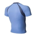 thumbnail image 3 of Sports Workout Compression Shirt for Men Quick Drying Breathable T Shirt Short Sleeve Crew Neck Tee Light Blue M, 3 of 3