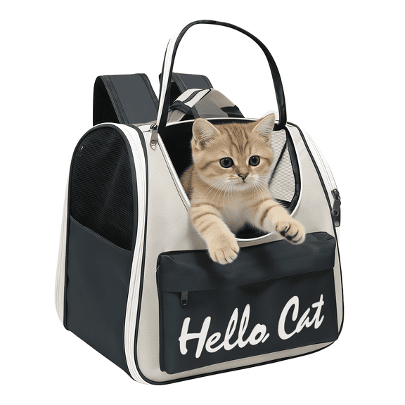 AGOPLEE Cat Carrier Bags Portable Breathable pet Backpack for Cats,with Shoulder Straps and Hand-Carry ,Traveler Backpack Pet Carriers for Cats and Small Dogs(Grey)
