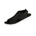 thumbnail image 4 of Xucatan Women's Knit Mesh Peep Toe Sandals, Breathable Slingback Flat Heels, Orthopedic Support Footwear, Lightweight Design for Summer Walking Gift, 4 of 9
