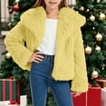 thumbnail image 2 of XIMIN Girls Faux Fur Coat Kids Windproof Thick Fluffy Long Sleeve Cozy Lapel Collar Plush Outerwear Open Front Fuzzy Jacket Warm Winter Shaggy Outwear with Pockets, 2 of 5