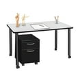 thumbnail image 7 of Regency Kee 48 x 24 in. Mobile Desk with Storage- White Top, Black Legs, 7 of 7
