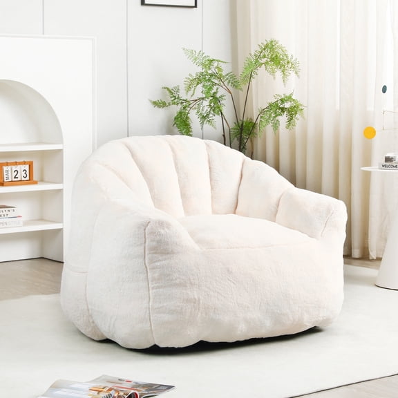 2.6FT Bean Bag Chairs, Flower Bean Bag Sofa with Backrest for Gaming Reading Lazy Comfy Chairs for Adults Teens