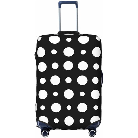 Black And White Polka Dot Print Travel Luggage Cover Suitcase Protector Tsa Approved Anti-Scratch Washable Baggage Covers (Large)