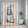 thumbnail image 6 of Bathroom Shower Curtain Summer Beach Funny Stripes Gnome Waterproof Shower Curtains with Hooks, Ocean Sea Stars Bath Curtains Bathtub Curtain Home Decor 72x72in, 6 of 9