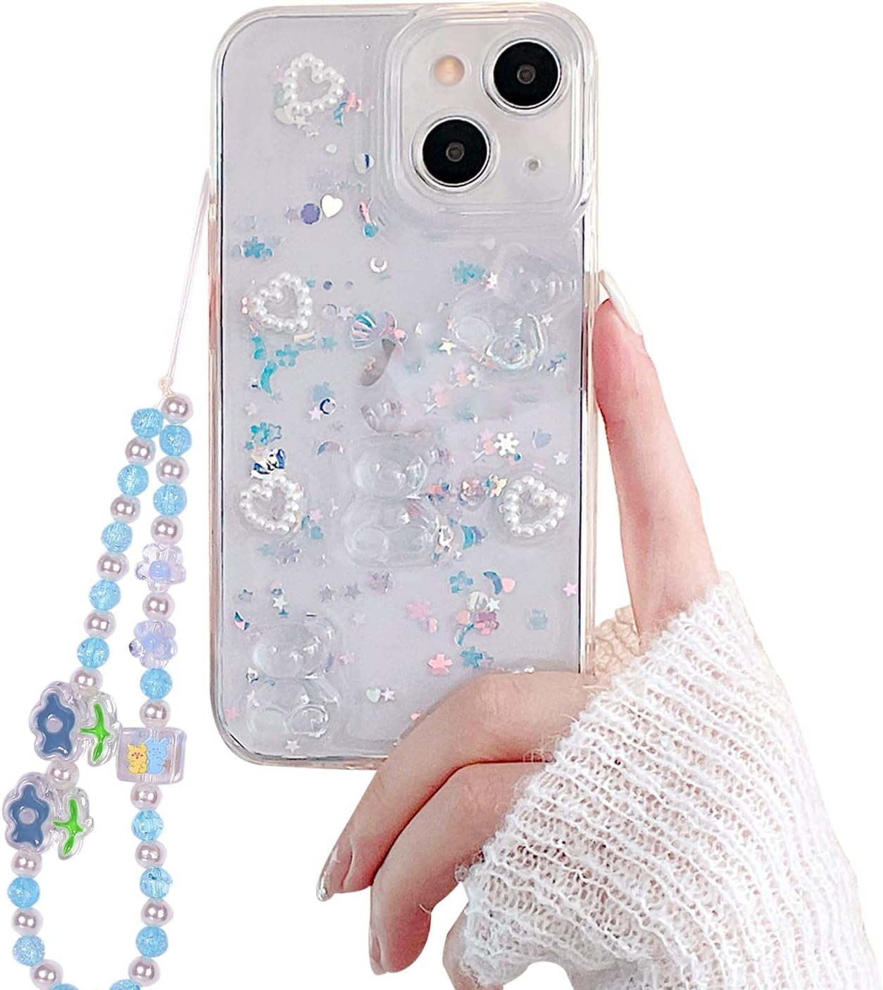 Phone Case for iPhone XR with Phone Charm Chain Strap Cute