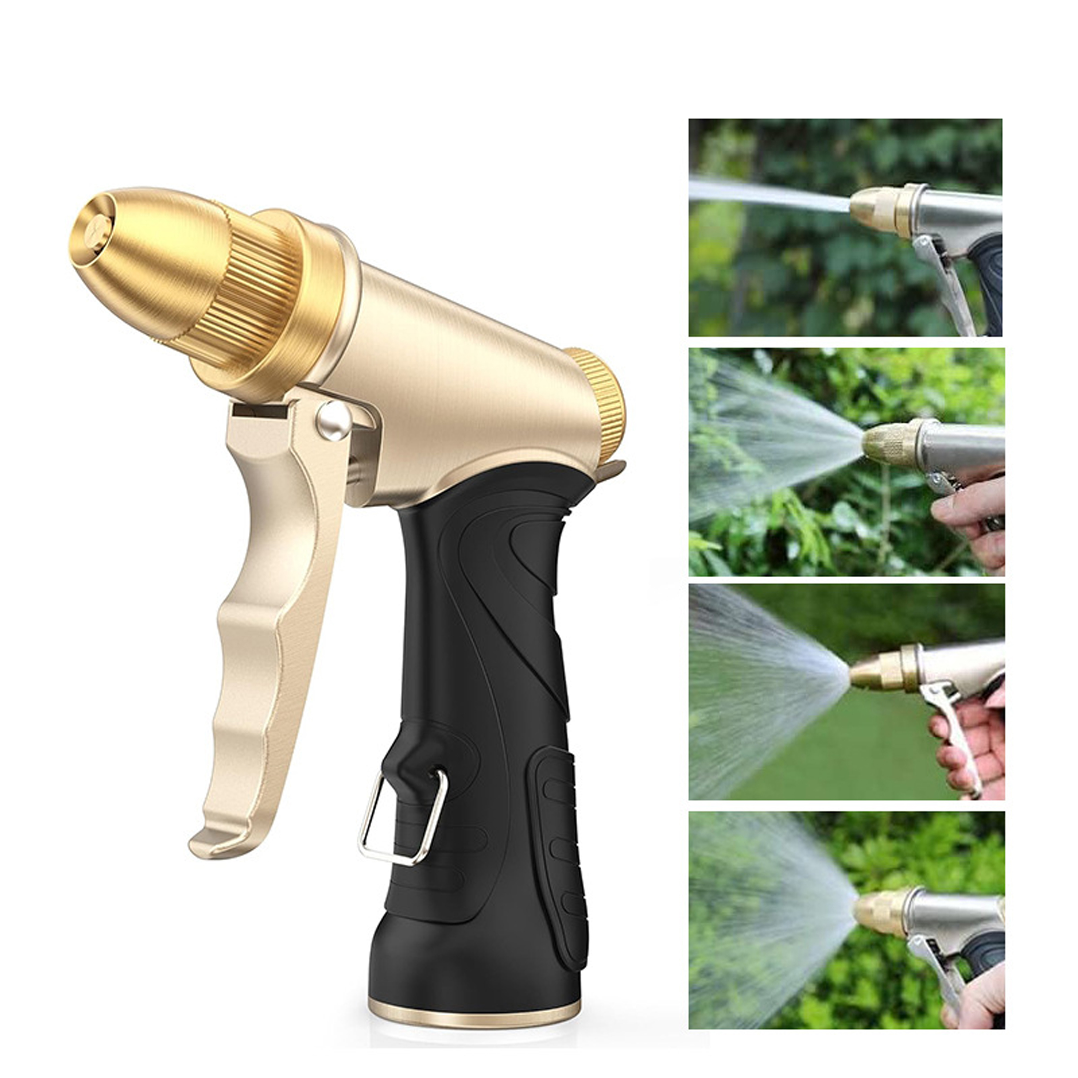 Furnhome Heavy Duty Metal Hose Nozzle - Adjustable High Pressure Spray for Plants, Cars & Pets