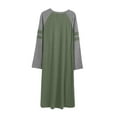 thumbnail image 3 of WBQ Women's Nightgown Long Sleeve Sleepshirt Soft Nightshirts O Neck Sleep Dress Loose Comfy Boyfriend Style Pajama Sleepwear, 3 of 7