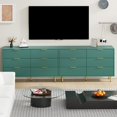 thumbnail image 7 of Huisuilinss Fluted 3/5/6 Drawer Dresser For Bedroom,Wood Wide Chest Of Drawers,Tall Nightstand,Double Dresser,Modern Side Table With Metal Handle & Feet For Living Room Hallway, 7 of 7