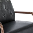 thumbnail image 5 of Glider Rocking Chair with Ottoman Set, PU Leather Upholstered Living Room Chairs with Side Pocket and Ergonomic Backrest, Leisure Single Armchair Side Chair Vanity Chair, Black, 5 of 7