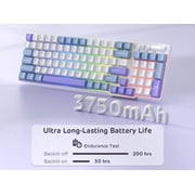 RK ROYAL KLUDGE RK96 RGB Limited Ed, 90% 96 Keys Wireless 3-Mode BT5.0/2.4G/USB-C Hot Swappable Mechanical Keyboard w/Wrist Rest, Volume Control, Software, Massive Battery, RK Pale Green Switch