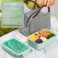 thumbnail image 3 of Bento Box,Adult Lunch Box,Containers for Adults Men Women with 3 Compartments, Lunchable Food Container with Lunch Bag, Spoon & Fork,47 Oz,Microwave & Dishwasher Safe,Green, 3 of 7