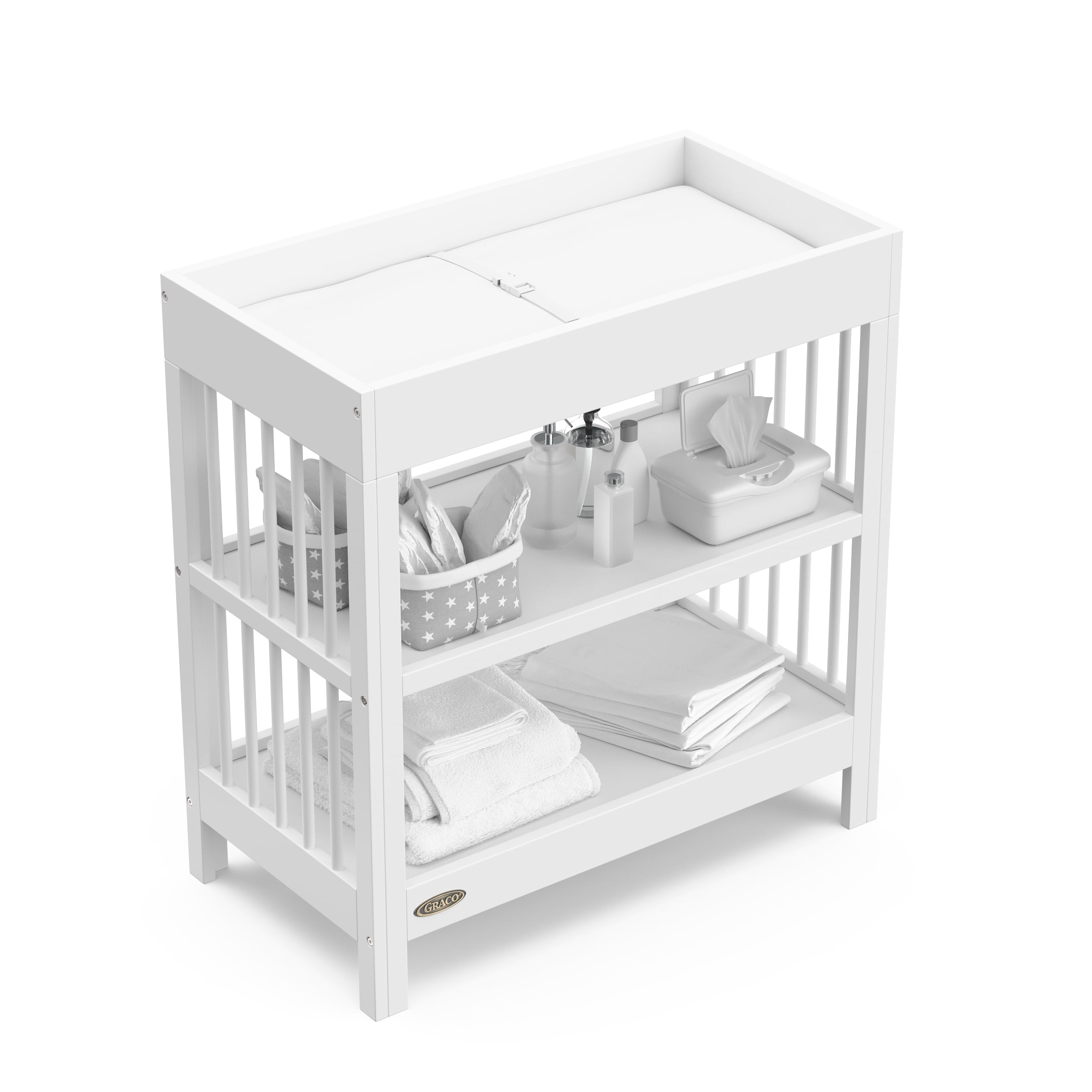 Graco Teddi Infant Wood Changing Table with Changing Pad, White
