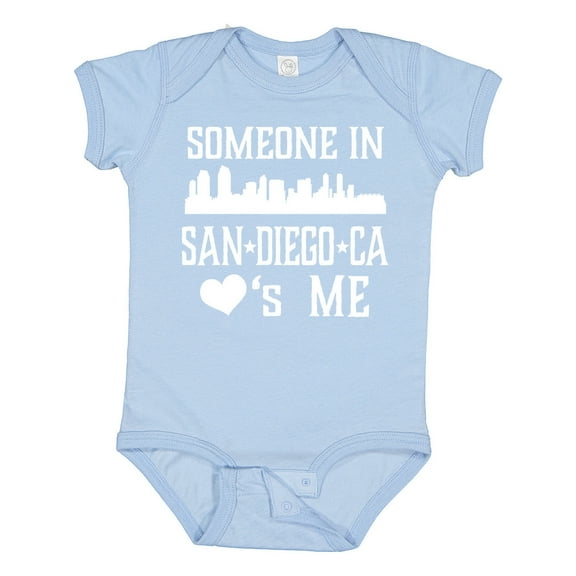 Inktastic San Diego Someone Loves Me Skyline Boys or Girls Baby Bodysuit
