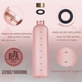 thumbnail image 2 of Botella de agua Deportiva 1 litro motivacional ligera con marcadores de tiempo,Sin BPA y 100% de protección contra fugas,reutilizable para Gimnasio, Fitness,Entrenamiento,Viajes (Negro), 2 of 4