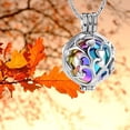 thumbnail image 3 of Tree of Life Urn Necklace for Ashes for Women Men Hollow Small Ball Cremation Necklace Stainless Steel Urn Pendant, 3 of 8