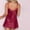 Burgundy, variant on WTXUE Lingerie Camisoles, Womens Nighte Dress Plus Size Lingerie Babydoll Nightwear Sleepskirt Underwear, Women, Hot Pink L