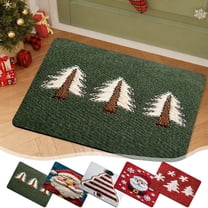 Yhmxh Santa Claus Bath Mat, Christmas Bathroom Decor Diatom Mud Mat, Absorbent Cute Winter Snow Christmas Bathroom Rug, Non-slip Christmas Rugs Machine Washable, Bathroom Mats for Bathtub Sink