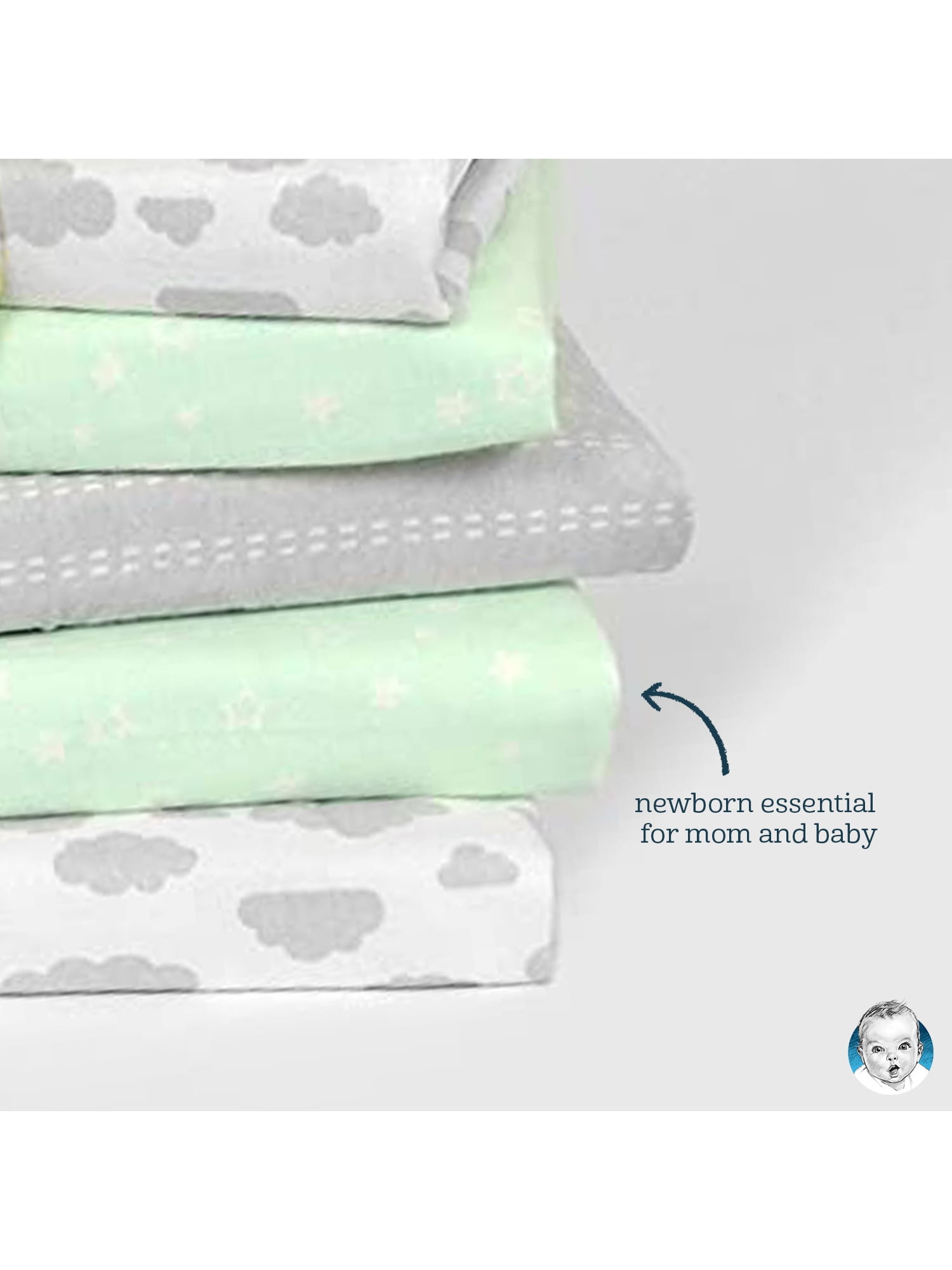 Neem de telefoon op Publicatie Moeras Gerber Baby Girls 100% Cotton Flannel Receiving Blankets, 5-Pack -  Walmart.com