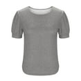 thumbnail image 6 of Yuanlook Women's Short Sleeve Tops Summer Crew Neck T Shirts Causal Loose Soft Basic Tees for Women S-XXL, 6 of 7