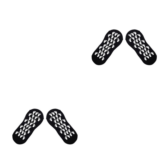 Sonducket 1 par de calcetines antideslizantes para Yoga, calcetines cortos de Color sólido para hacer ejercicio, calcetería de algodón para Negro 2piezas