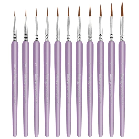 11Pcs Miniature Paint Brushes Set for Fine Detailing with Acrylic Watercolor Oil Gouache & Face Art Models