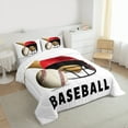 thumbnail image 3 of Homewish Sport Baseball 3 Pieces Queen Comforter Set For Children Teens Adults,Ball Gamer Ultra Soft Bedding Sets,Sport Theme Bedding Comforter Set,Ultra Soft Home Decor,Reversible, 3 of 8