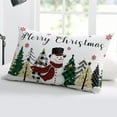 thumbnail image 5 of Christmas Snowman Throw Pillow Cover, Xmas Tree Snowflake Winter Rectangle Decorative Pillow Case Protector Soft Cushion Cover Lumbar Pillowcase for Couch Sofa Bedroom Car Chair Decor 16x24 Inch, 5 of 8