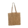 thumbnail image 3 of Bolso de hombro para mujer, gran capacidad, estilo bohemio, práctico, para playa. Marrón, 3 of 9