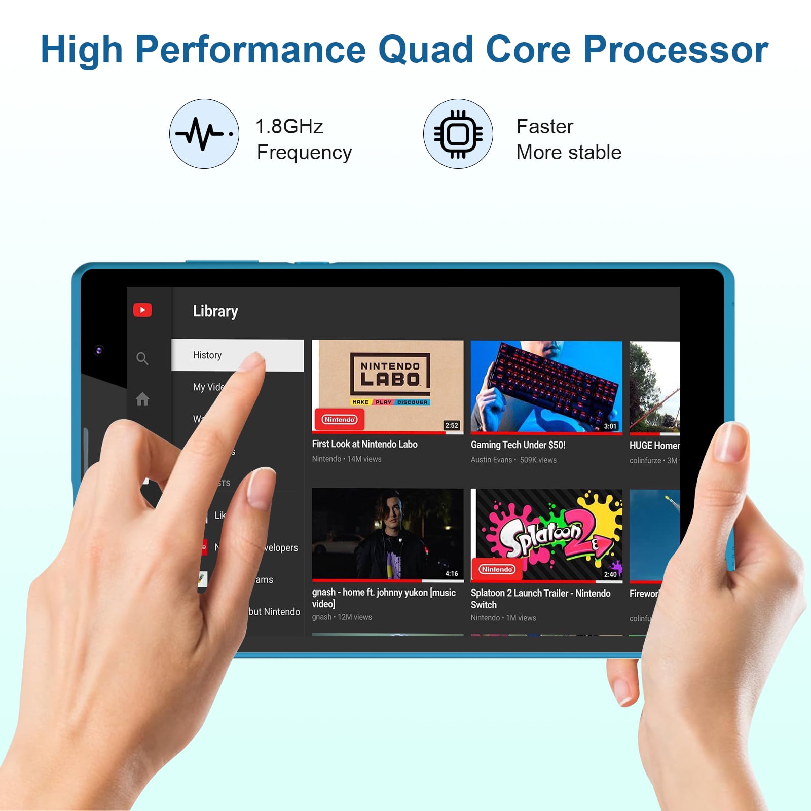 Android Tablet 8 inch, Android 12 Tablet, 4GB RAM 32GB ROM, Quad-Core Processor, Dual Camera, WiFi, 1TB Expand, Game