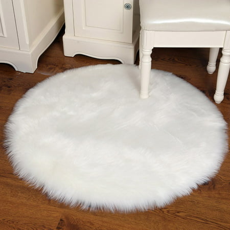 Super Soft Faux Sheepskin Fur Area Rugs, White Furry Area Rug