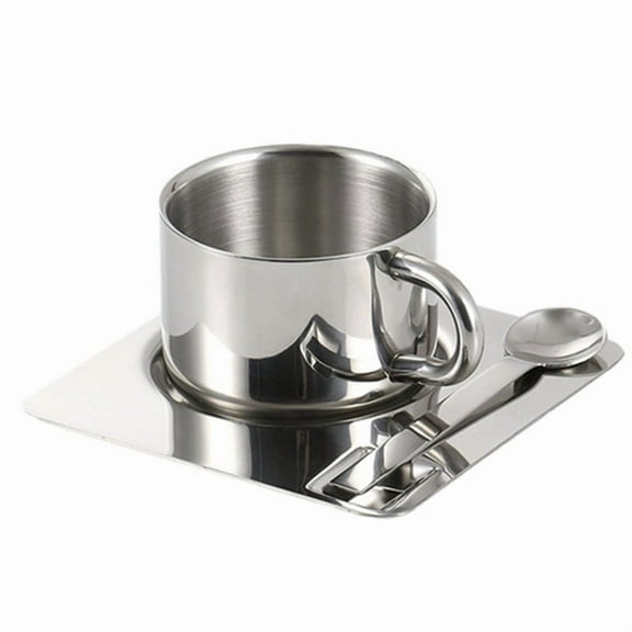 Coffee Cup Set with Spoon Placemat Kitchen Beverage Water Cup Tableware Accessories