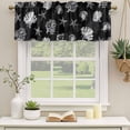 thumbnail image 3 of 2 Pack Valances for Windows, Coastal Coral Window Valances for Living Room/Bedroom/Bathroom, Summer Beach Black Shells Starfish Ocean Light Filtering Kitchen Curtain Valance 60"W x18" L, 3 of 9