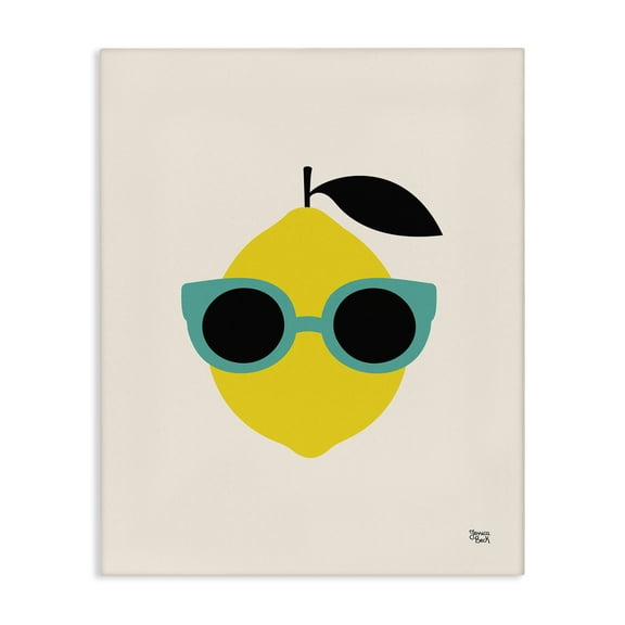 Stupell Industries Lemon with Sunglasses Food & Beverage Painting Wrapped Canvas Art Print Wall Art, 16 x 20