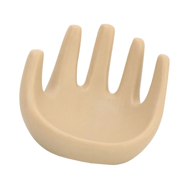 Soporte de joyería con forma de mano de cerámica, organizador de collares, anillos y pendientes, decoración del hogar. Medio amarillento