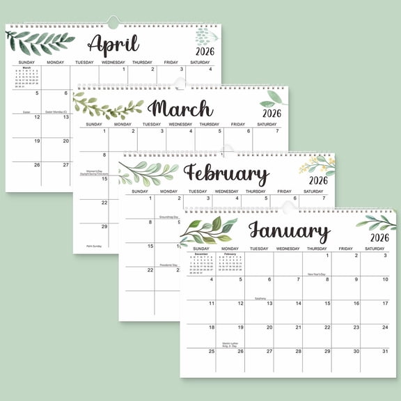 Nkmbld 2026 Wall Calendar Coil Desktop/Wall Monthly Calendar, Planning and Organizing Home, Traval, Office, Holiday, Vacation